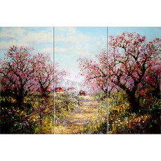Scenery041 벚꽃이피어난 작은시골의 골목길 각 3장