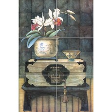Abstract346 고풍스러운 전통함과 화려한 꽃 6장, 혼합색상