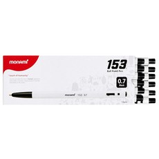 모나미/153볼펜 (0.7/12pcs), 흑색, 1개