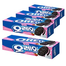 OREO 奧利奧 夾心餅乾 草莓口味, 4盒, 100g