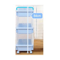 리빙스마일 직사각 기저귀 정리함 3단, 블루, 1개