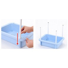 리빙스마일 직사각 기저귀 정리함 3단, 블루, 1개