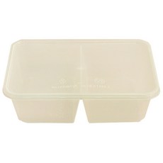 도나앤데코 내열강화 두칸 일회용 도시락, 10개, 1개