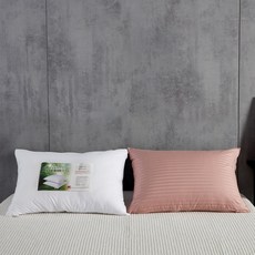 케이아이티 피톤치드 마이크로화이바 베개 솜 + 순면 60수 로얄 샤틴 쟈가드 베개 커버, 인디 핑크, 1개