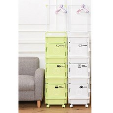 리빙스마일 컬러풀 스마일 기저귀 정리함 4단 세트, 화이트, 1개