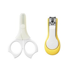 더블하트 유아용 손톱깎이 + 손톱가위, 흰색, 1세트
