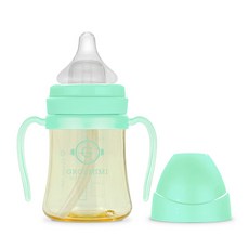 그로미미 PPSU 빨대 젖병 200ml, 2단계, 민트