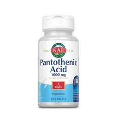 Kal 판토테닉 애시드 1000mg 베지테리안 타블렛, 50개입, 1개