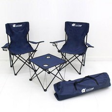 낚시 의자-추천-조아캠프 트래블 캠핑 테이블 의자 4종 세트, 네이비