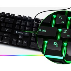지트랙터 게이밍 키보드 마우스 장패드 합본 세트, GMK-220, 혼합색상, 일반형