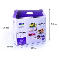 글라스락 퍼플에디션 밀폐용기 세트, 1세트, 직사각 1100ml x 2조 + 직사각 400ml x 3조 + 정사각 850ml x 2조 + 정사각 490ml x 3조