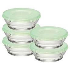 더글라스 원형 웨이브팩 유리용기 P749, 175ml, 5개