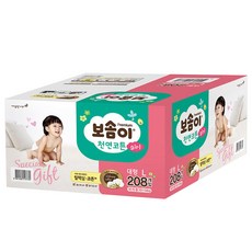 프리미엄 천연코튼 밴드형 기저귀 여아용, 대형(L), 208매
