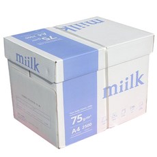 한국제지 밀크 복사용지 75g, A4, 2500매