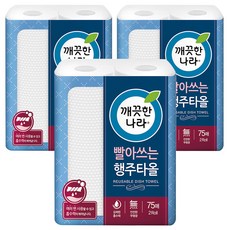 깨끗한나라 빨아쓰는 행주타올, 75매, 6개