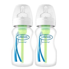 닥터브라운 와이드넥 옵션스 PP젖병 270ml 2개입, 1단계, 화이트