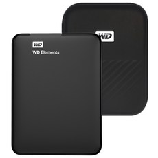 외장하드-추천-WD Elements Portable 휴대용 외장하드 + 파우치, 4TB, 블랙