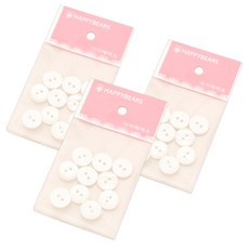 해피베어스 심플 캔디 단추 12 mm, 화이트, 30개