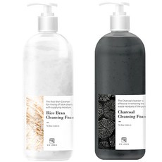 어스로하 대용량 쌀겨 + 참숯 클렌징 폼 세트, 1세트, 500ml