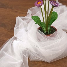 레이어룩 드레스 프릴망사 패브릭원단, 백아이