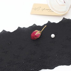 Kohas iD 雪花刺繡蕾絲花邊 180cm, 黑色的, 1個