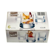 [Durobor] Club Shot 60ml (샷잔 소주잔 스트레이트잔) 6P, 투명, 6개