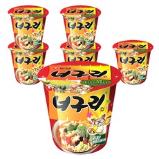 농심 너구리 컵라면 62 g, 6개