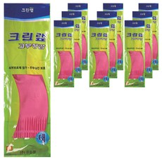 [크린랲] 고무장갑, 핑크, 대(L), 10개