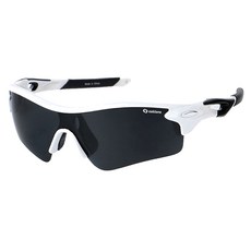 오클렌즈 편광 렌즈 스포츠 선글라스 Q320, 프레임(화이트 + 블랙), 편광렌즈(스모그), 1개