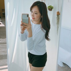 서울물산 여성용 가오리핏 래쉬가드 상하의 세트, 화이트