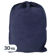 봄91 SYP 끈조리개 부직포 주머니 30 x 40 cm, 네이비, 30개입