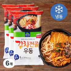 면사랑 김치전골 우동 1인분 (냉동), 373g, 6개