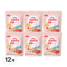 베베스트 칼슘 퍼프링 쌀과자, 딸기, 40g, 12개