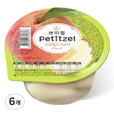 쁘띠첼 과일젤리 복숭아, 210g, 6개