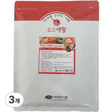 두원식품 맛있는 떡볶이 소스 분말 매운맛, 1kg, 3개