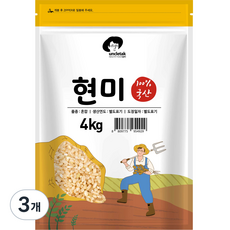 엉클탁 2023년산 햇곡 국산 현미, 4kg, 3개