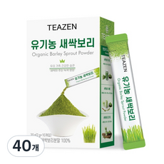 티젠 유기농 새싹보리 분말 스틱, 20g, 4개