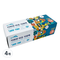 지퍼원 이중 지퍼백, 중(M), 50개입, 4개