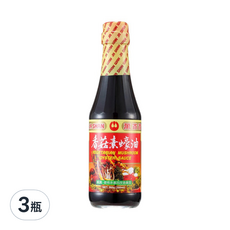 萬家香 香菇素蠔油, 玻璃瓶包裝, 嚴選台灣埔里香菇研磨粉, 純釀造工藝, 不添加化學醬油、焦糖色素、味精, 360g, 3瓶