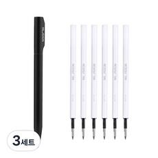 델리 모던 슬림 심플 522볼펜 0.5mm + 555리필심 6p, 랜덤발송, 3세트