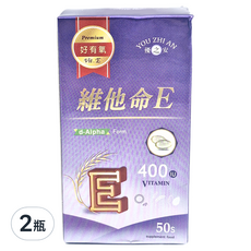 優之安 維他命E軟膠囊食品, d-Alpha Form, 400IU, 50粒裝, 50顆, 2瓶