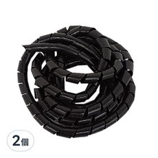 PowerSync 包爾星克 纏繞管保護套電線理線器 ACLWAGW2N0 18mm x 2m, 黑色, 2個