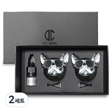 디씨네트워크 차량용 불독 방향제 유광실버 2개 오일향, 2세트, 클린코튼