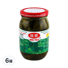 唯寶 剝皮辣椒, 無防腐劑, 無人工色素, 450g, 6罐