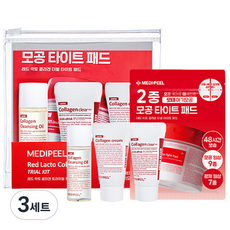 메디필 레드 락토 콜라겐 트라이얼 키트 클렌징 오일 20ml + 클리어 품 15ml + 토너 패드 5p + 크림 15g + 지퍼백 세트, 3세트