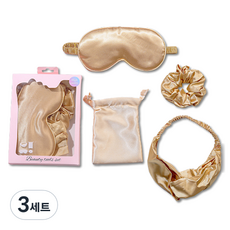 Scawiz高級絲綢睡眠眼罩組 金色, 3套