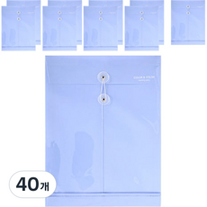 모닝글로리 1200 컬러 세로형 봉투화일, 블루, 40개