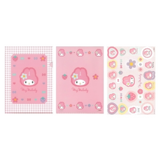 sun-star L型A5資料夾 貼紙套組 155 x 220 x 1mm , 美樂蒂, 1組