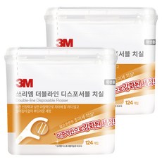 쓰리엠 디스포서블 치실 벌크 더블라인, 2cm, 124개입, 2개