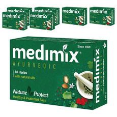 medimix 印度綠寶石皇室藥皂浴 美肌皂 草本 經典皂 125g, 含18種草本精華配方, 深層清潔 適合油性肌, 7個